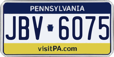 PA license plate JBV6075