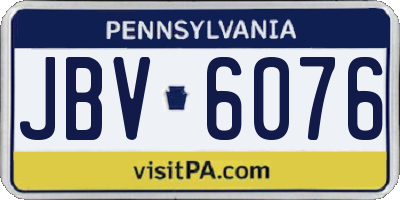PA license plate JBV6076