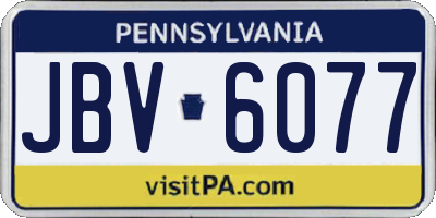 PA license plate JBV6077