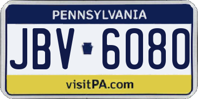 PA license plate JBV6080