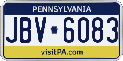 PA license plate JBV6083
