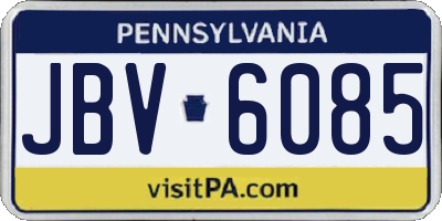 PA license plate JBV6085