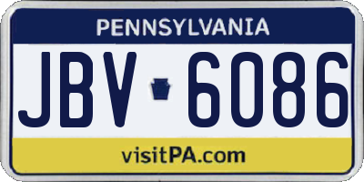 PA license plate JBV6086