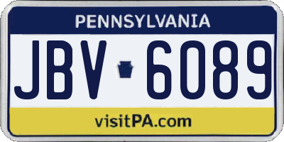 PA license plate JBV6089