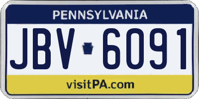 PA license plate JBV6091