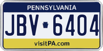 PA license plate JBV6404