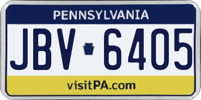 PA license plate JBV6405