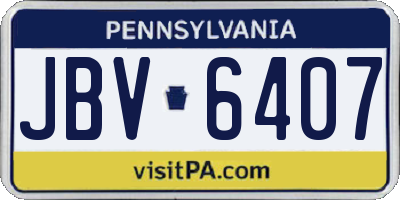 PA license plate JBV6407