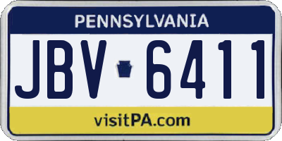 PA license plate JBV6411