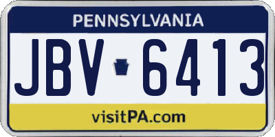 PA license plate JBV6413