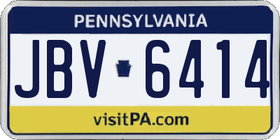 PA license plate JBV6414