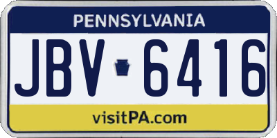 PA license plate JBV6416