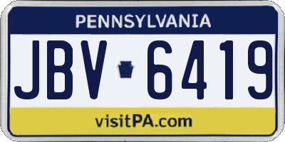 PA license plate JBV6419