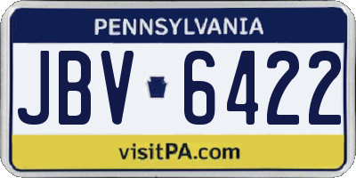PA license plate JBV6422