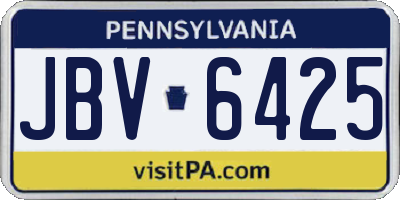 PA license plate JBV6425