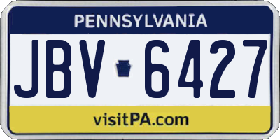 PA license plate JBV6427