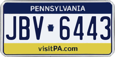 PA license plate JBV6443