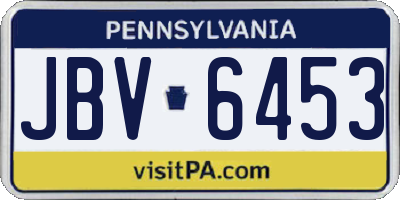 PA license plate JBV6453