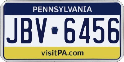 PA license plate JBV6456