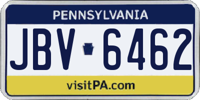 PA license plate JBV6462