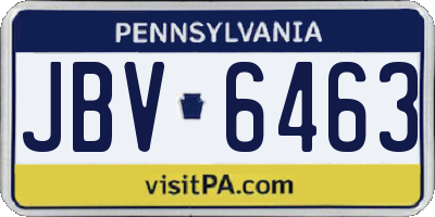 PA license plate JBV6463