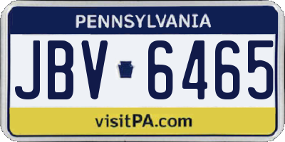 PA license plate JBV6465