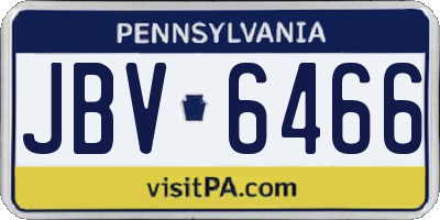 PA license plate JBV6466