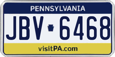PA license plate JBV6468