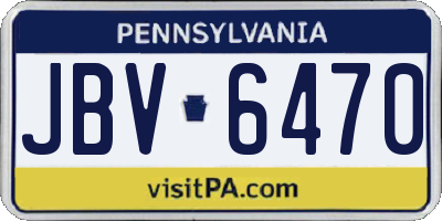 PA license plate JBV6470