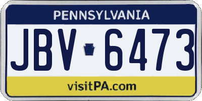 PA license plate JBV6473