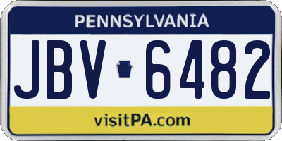 PA license plate JBV6482