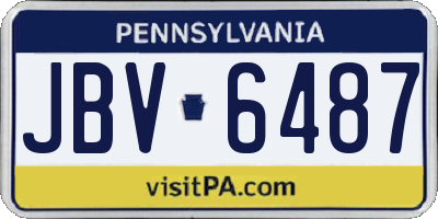 PA license plate JBV6487