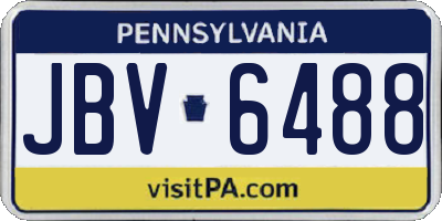 PA license plate JBV6488