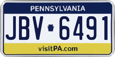PA license plate JBV6491