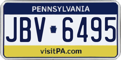 PA license plate JBV6495