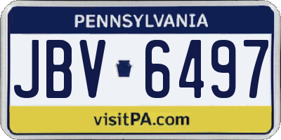 PA license plate JBV6497