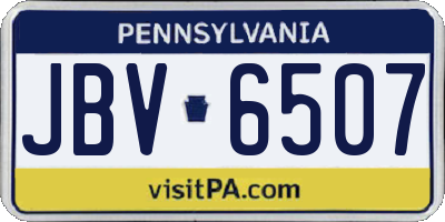 PA license plate JBV6507