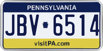 PA license plate JBV6514