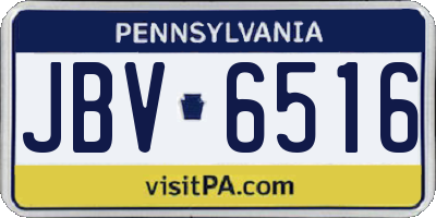 PA license plate JBV6516