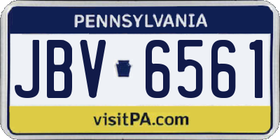 PA license plate JBV6561