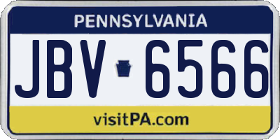 PA license plate JBV6566