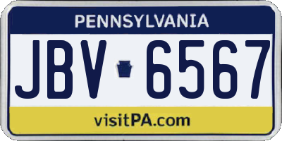PA license plate JBV6567