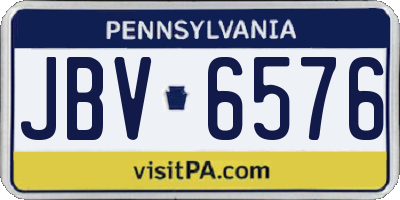 PA license plate JBV6576
