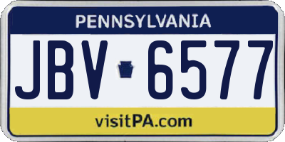 PA license plate JBV6577