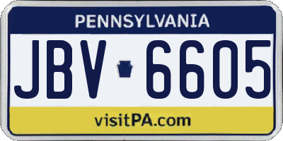 PA license plate JBV6605