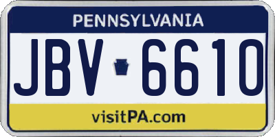 PA license plate JBV6610