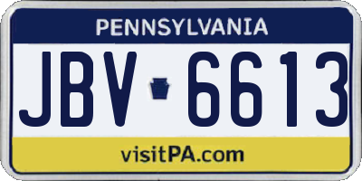 PA license plate JBV6613