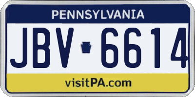 PA license plate JBV6614