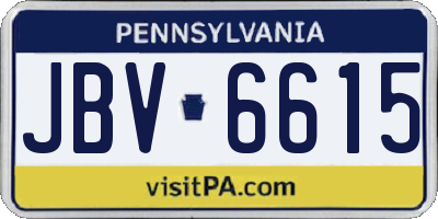 PA license plate JBV6615