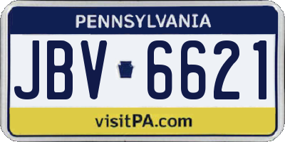 PA license plate JBV6621